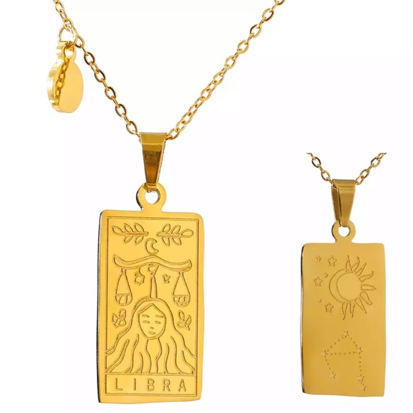 ๐18K gold plated zodiac square pendant necklace - Picture 5 of 14